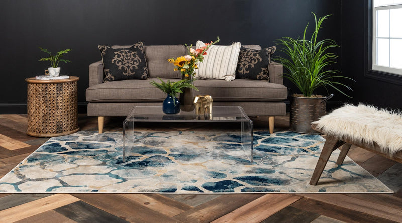 Celestial Haven Collection Area Rug -  Galaxy Rectangle Navy Blue  lifestyle 7