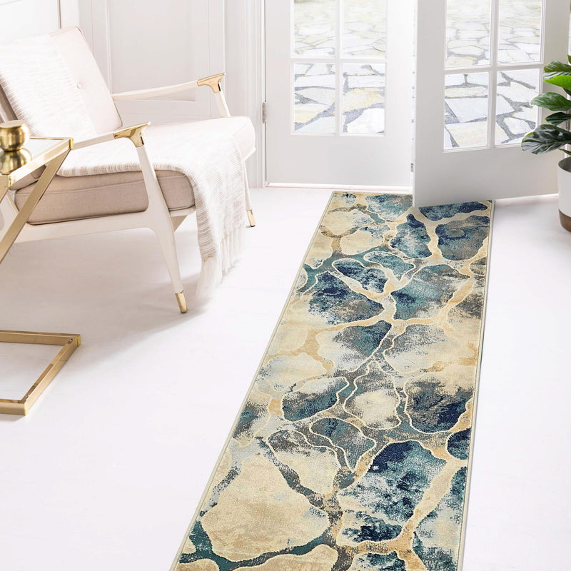 Celestial Haven Collection Area Rug -  Galaxy Runner Navy Blue  lifestyle 151