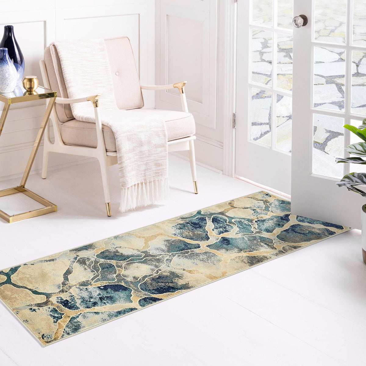 Celestial Haven Collection Area Rug -  Galaxy Runner Navy Blue  lifestyle 155