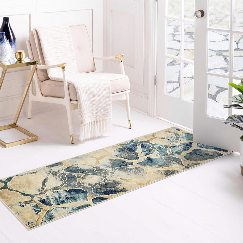 Celestial Haven Collection Area Rug -  Galaxy Runner Navy Blue  lifestyle 155