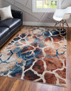 Celestial Haven Collection Area Rug -  Galaxy Rectangle Brick Red  lifestyle 4