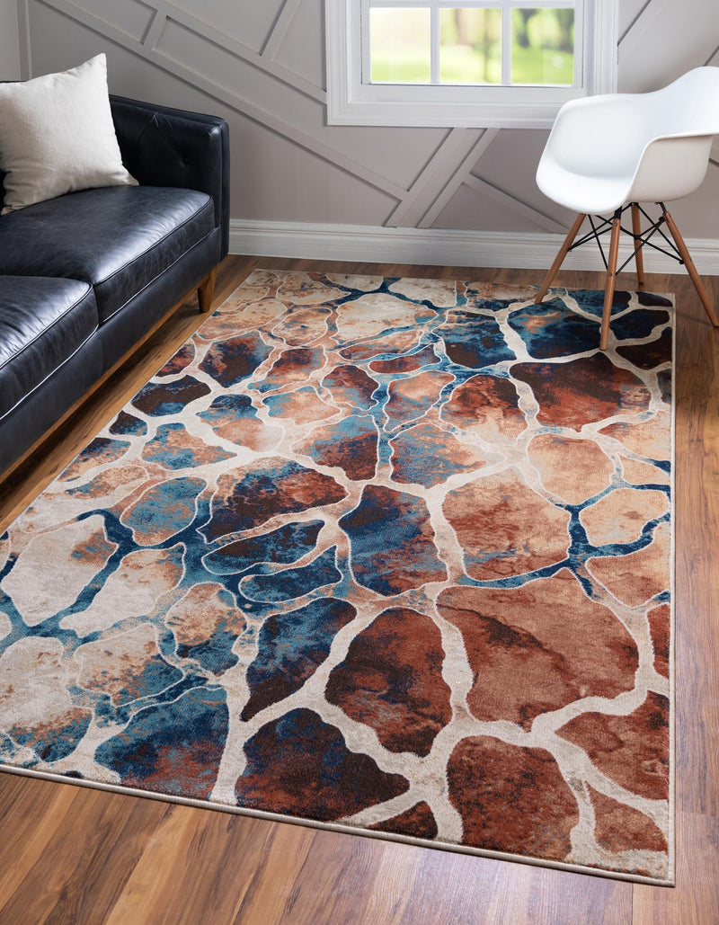 Celestial Haven Collection Area Rug -  Galaxy Rectangle Brick Red  lifestyle 4