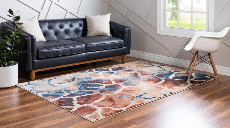 Celestial Haven Collection Area Rug -  Galaxy Rectangle Brick Red  lifestyle 6