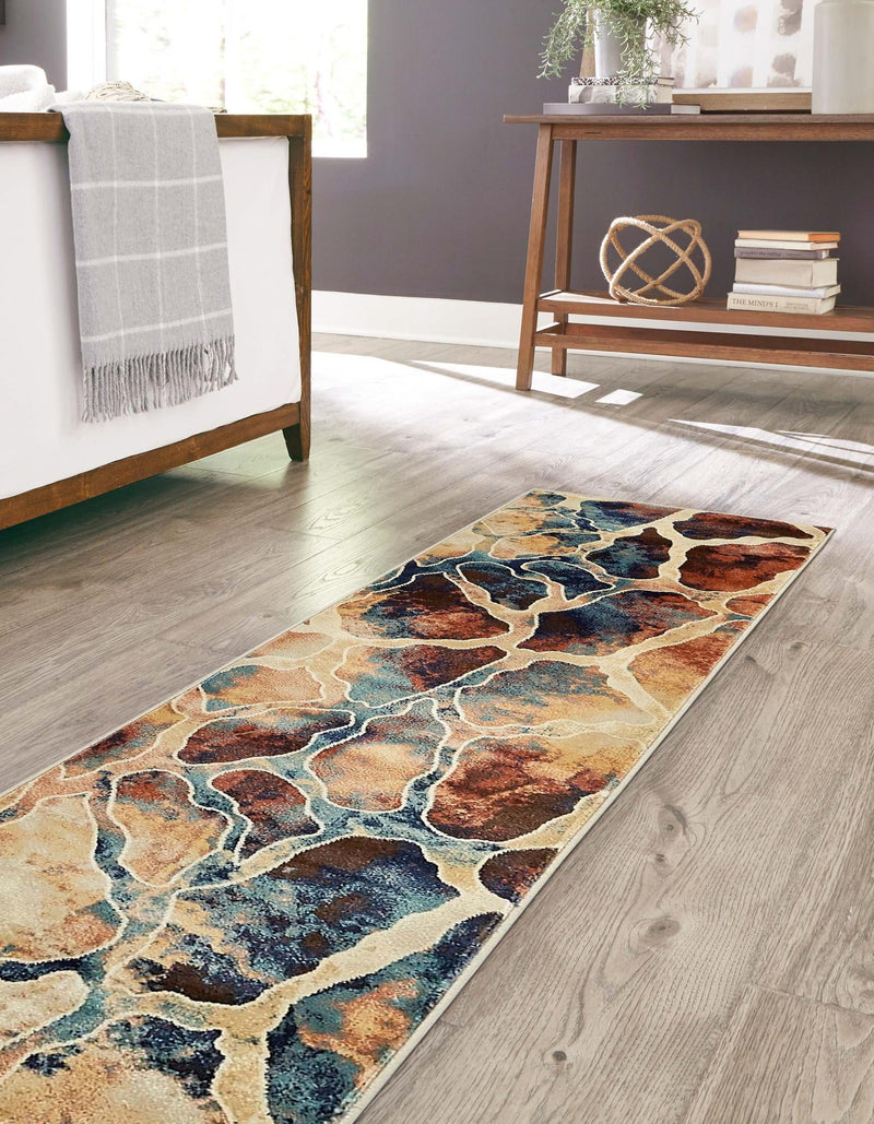 Celestial Haven Collection Area Rug -  Galaxy Runner Brick Red  lifestyle 50