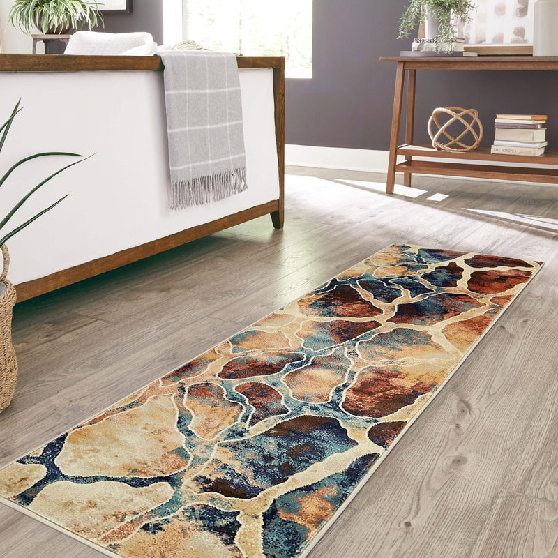 Celestial Haven Collection Area Rug -  Galaxy Runner Brick Red  lifestyle 158