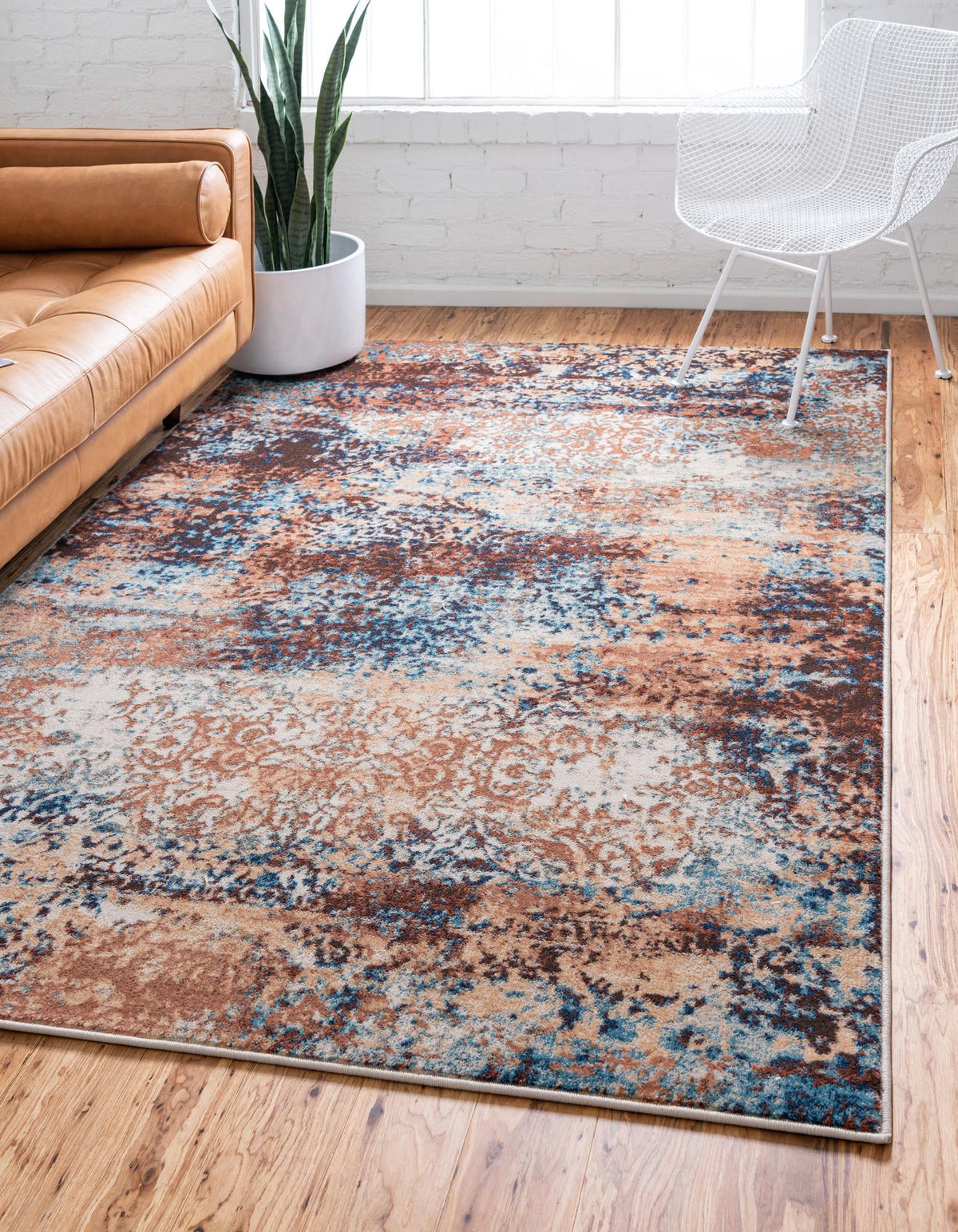 Celestial Haven Collection Area Rug -  Comet Rectangle Brick Red  lifestyle 4