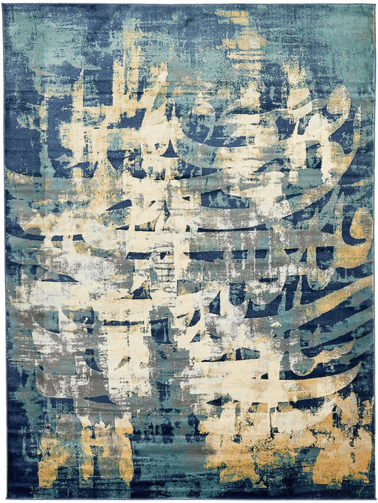 Celestial Haven Collection Area Rug -  Celestia Rectangle Navy Blue Main