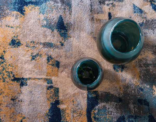 Celestial Haven Collection Area Rug -  Celestia Rectangle Navy Blue  lifestyle 6