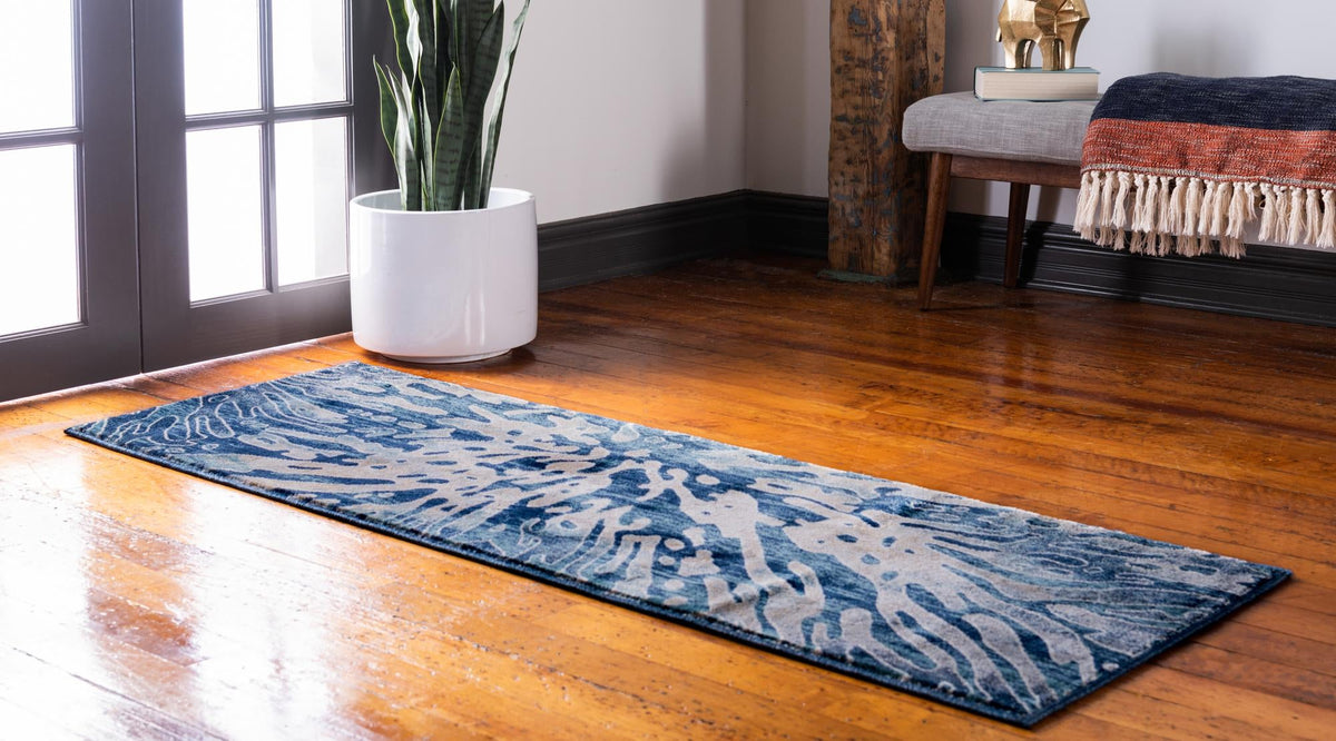 Celestial Haven Collection Area Rug -  Serenity Runner Navy Blue  lifestyle 3
