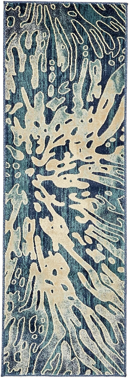 Celestial Haven Collection Area Rug -  Serenity Runner Navy Blue Main