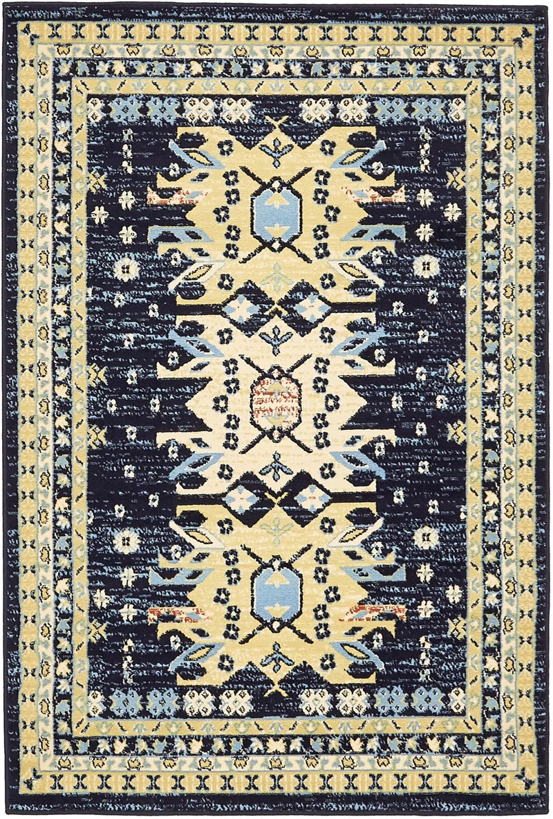 Tabriz Tapestries Collection Area Rug - Azerbaijan (Navy Blue) Rectangle Navy Blue Main