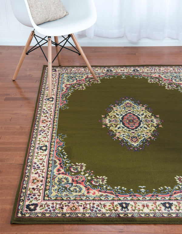 Tabriz Tapestry Collection Area Rug - Azerbaijan (Green) Rectangle Green  lifestyle 4