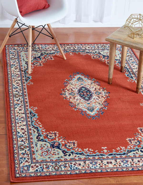 Tabriz Tapestry Collection Area Rug - Azerbaijan (Terracotta) Rectangle Terracotta  lifestyle 3