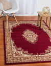 Tabriz Tapestry Collection Area Rug - Azerbaijan (Burgundy) Rectangle Burgundy  lifestyle 3