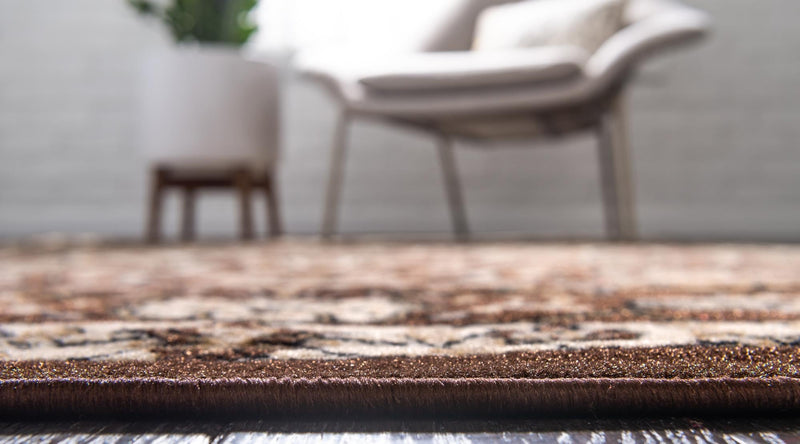 Tabriz Tapestry Collection Area Rug - Sahand (Brown) Round Brown  lifestyle 25