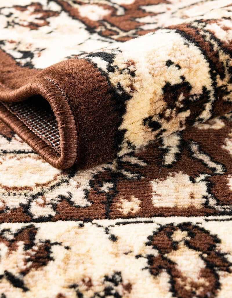 Tabriz Tapestry Collection Area Rug - Sahand (Brown) Round Brown  lifestyle 29