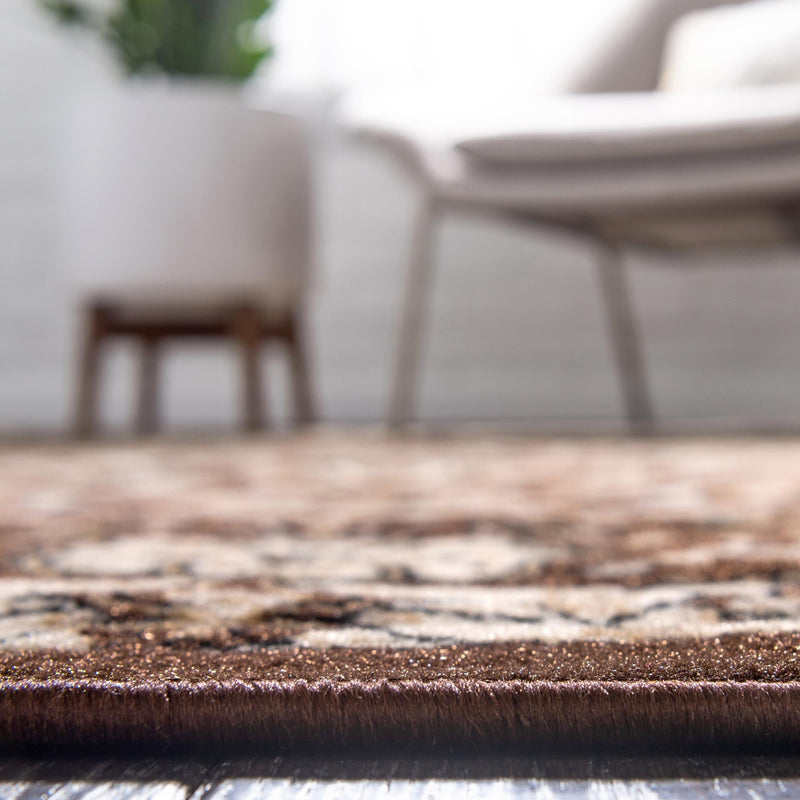 Tabriz Tapestry Collection Area Rug - Sahand (Brown) Square Brown  lifestyle 26