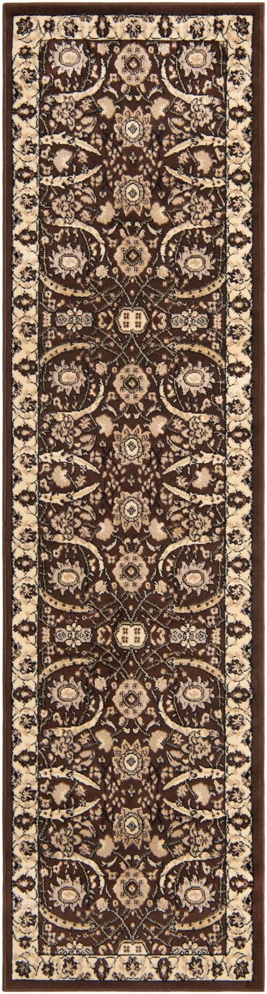 Tabriz Tapestry Collection Area Rug - Sahand (Brown) Runner Brown  lifestyle 38