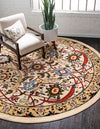 Tabriz Tapestry Collection Area Rug - Sahand (Cream) Round Cream  lifestyle 13