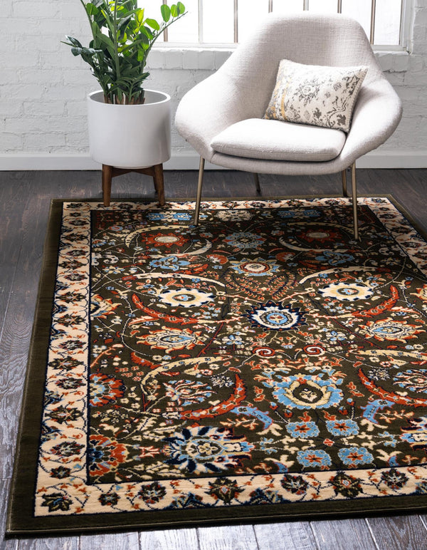 Tabriz Tapestry Collection Area Rug - Sahand (Green) Rectangle Green  lifestyle 2