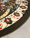 Tabriz Tapestry Collection Area Rug - Sahand (Green) Round Green  lifestyle 26