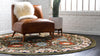Tabriz Tapestry Collection Area Rug - Sahand (Green) Round Green  lifestyle 22