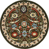 Tabriz Tapestry Collection Area Rug - Sahand (Green) Round Green  lifestyle 16