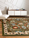 Tabriz Tapestry Collection Area Rug - Sahand (Green) Square Green  lifestyle 20