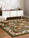 Tabriz Tapestry Collection Area Rug - Sahand (Green) Square Green  lifestyle 23