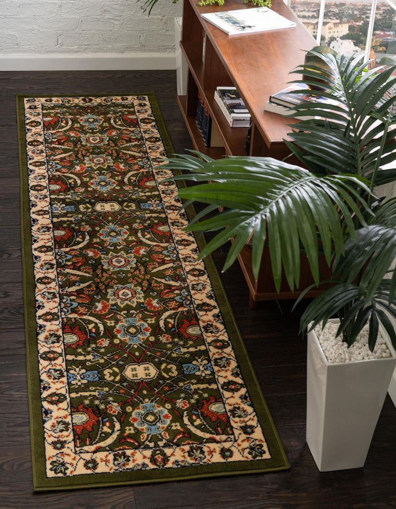 Tabriz Tapestry Collection Area Rug - Sahand (Green) Runner Green  lifestyle 21