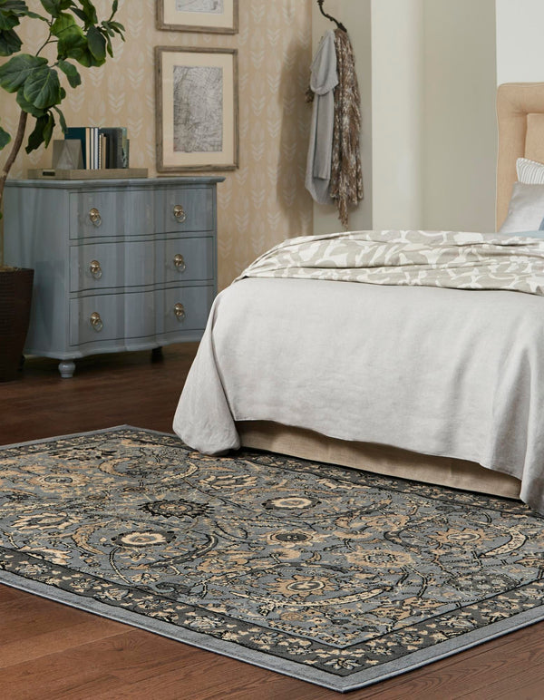 Tabriz Tapestry Collection Area Rug - Sahand (Dark Gray) Rectangle Dark Gray  lifestyle 3