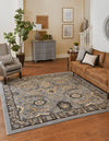 Tabriz Tapestry Collection Area Rug - Sahand (Dark Gray) Square Dark Gray  lifestyle 20