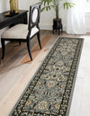 Tabriz Tapestry Collection Area Rug - Sahand (Dark Gray) Runner Dark Gray  lifestyle 21