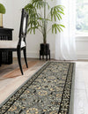 Tabriz Tapestry Collection Area Rug - Sahand (Dark Gray) Runner Dark Gray  lifestyle 24