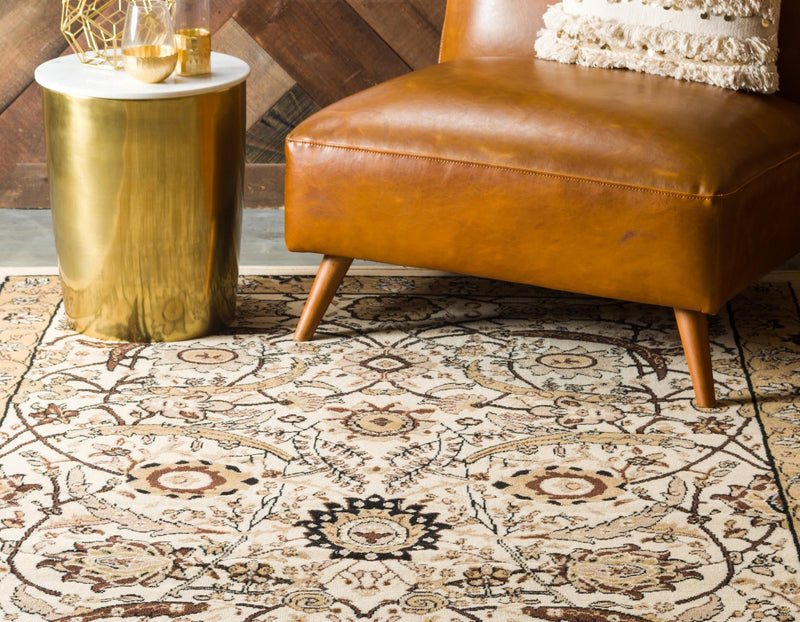 Tabriz Tapestry Collection Area Rug - Sahand (Ivory) Rectangle Ivory  lifestyle 3