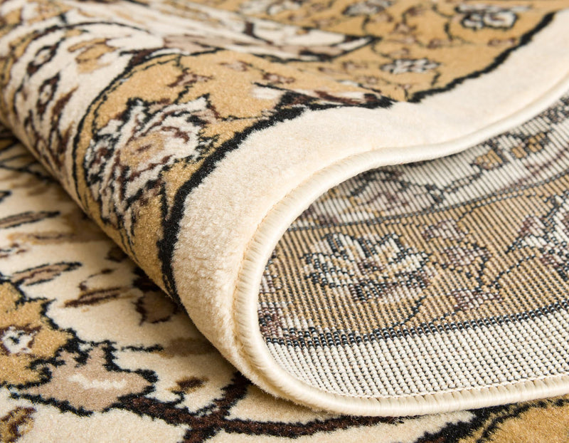 Tabriz Tapestry Collection Area Rug - Sahand (Ivory) Round Ivory  lifestyle 14