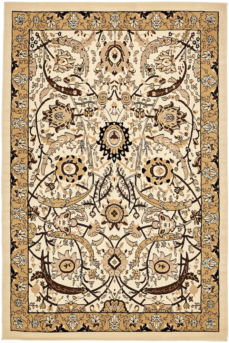 Tabriz Tapestry Collection Area Rug - Sahand (Ivory) Rectangle Ivory  lifestyle 2