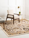 Tabriz Tapestry Collection Area Rug - Sahand (Ivory) Square Ivory  lifestyle 9