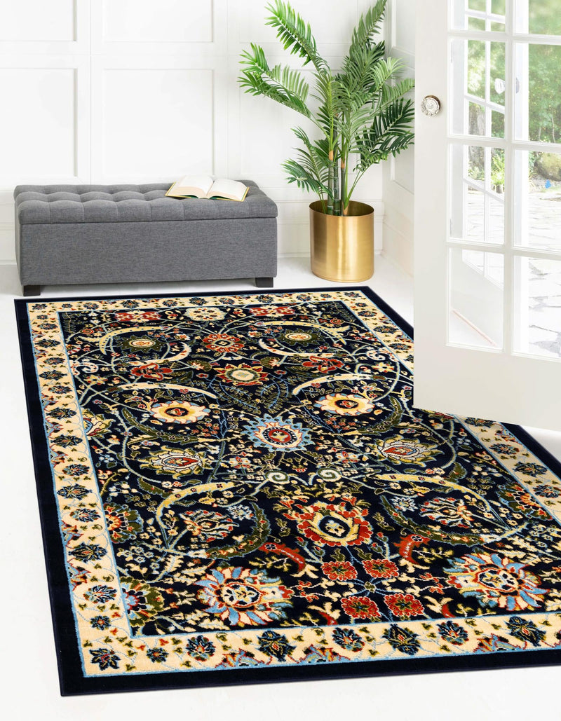 Tabriz Tapestry Collection Area Rug - Sahand (Navy Blue) Rectangle Navy Blue  lifestyle 4