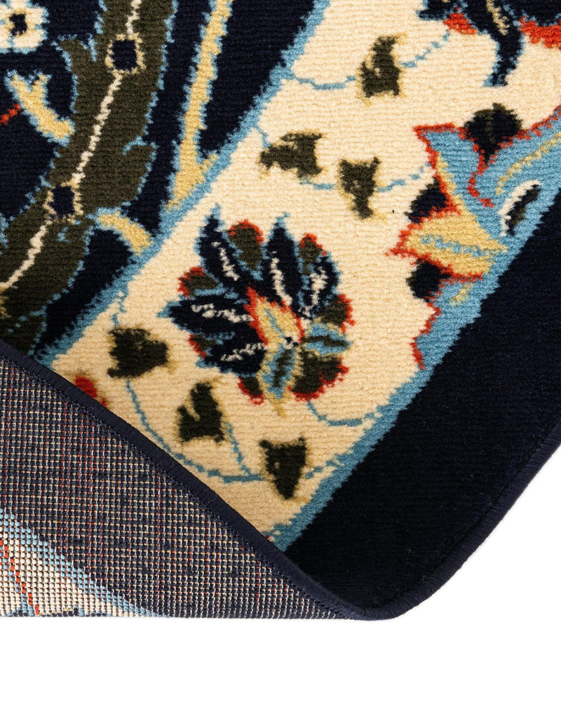 Tabriz Tapestry Collection Area Rug - Sahand (Navy Blue) Round Navy Blue  lifestyle 39