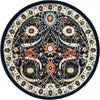 Tabriz Tapestry Collection Area Rug - Sahand (Navy Blue) Round Navy Blue  lifestyle 12