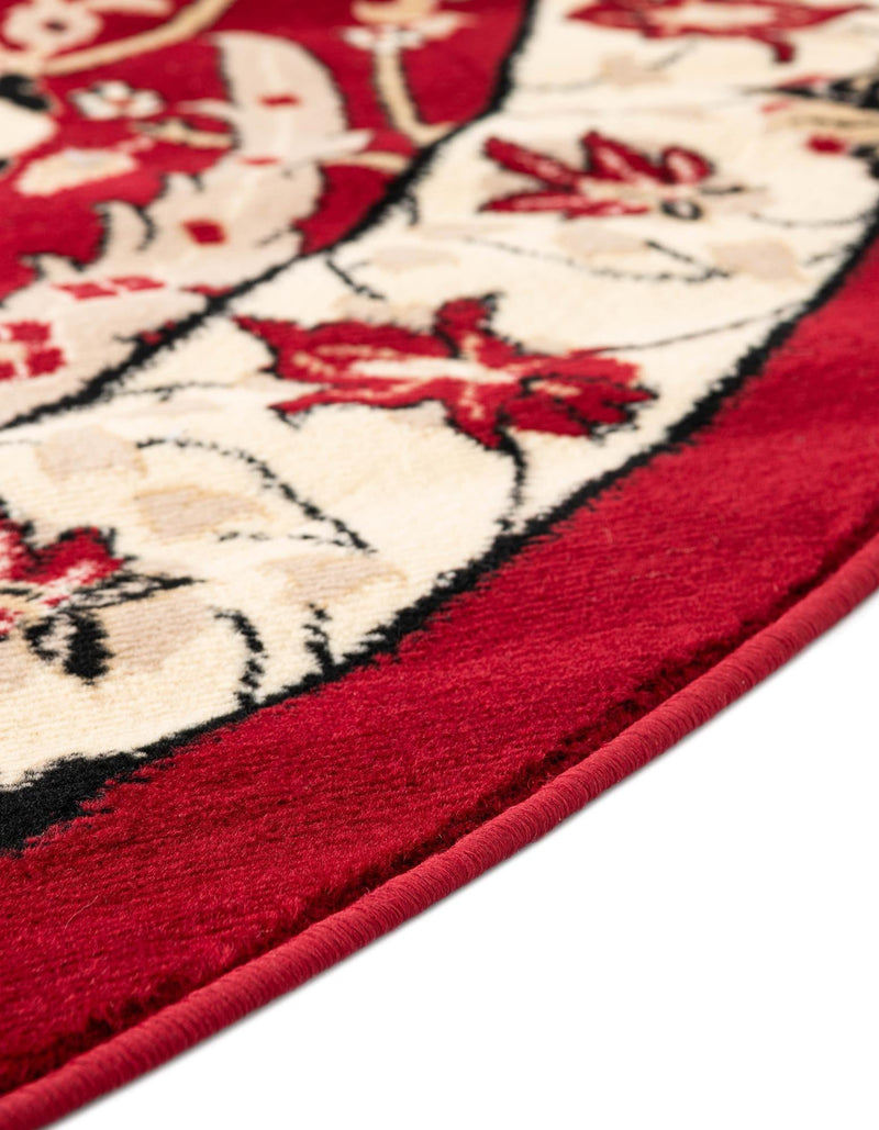 Tabriz Tapestry Collection Area Rug - Sahand (Red) Round Red  lifestyle 28