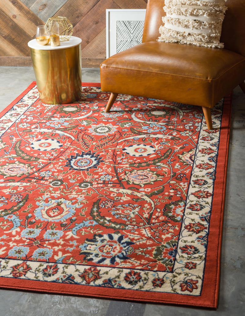 Tabriz Tapestry Collection Area Rug - Sahand (Terracotta) Rectangle Terracotta  lifestyle 2