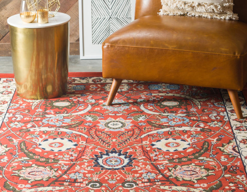 Tabriz Tapestry Collection Area Rug - Sahand (Terracotta) Rectangle Terracotta  lifestyle 4