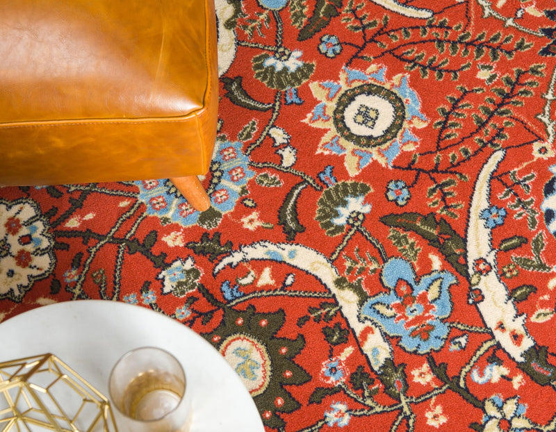 Tabriz Tapestry Collection Area Rug - Sahand (Terracotta) Rectangle Terracotta  lifestyle 5
