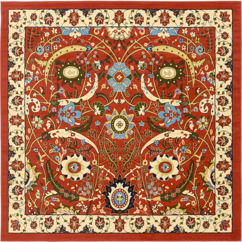 Tabriz Tapestry Collection Area Rug - Sahand (Terracotta) Square Terracotta  lifestyle 11