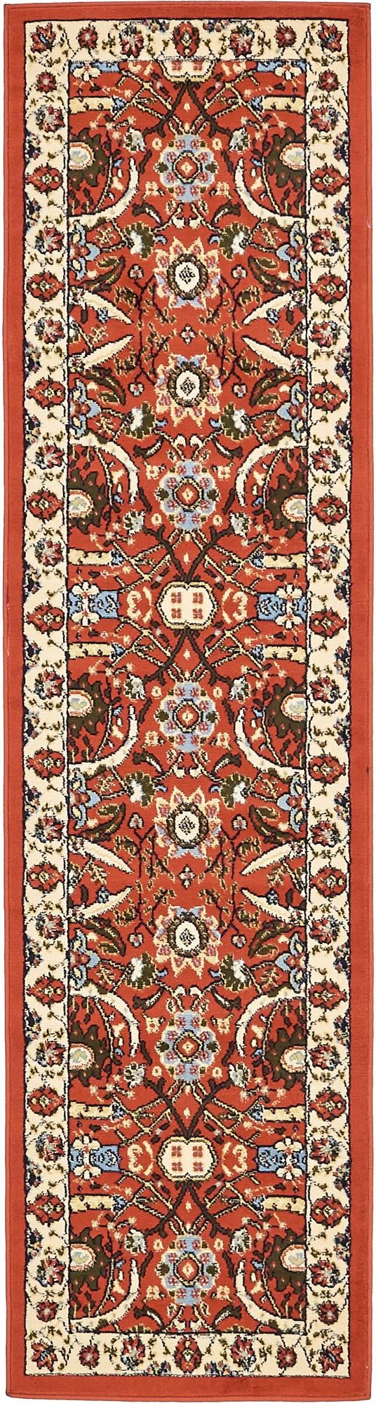 Tabriz Tapestry Collection Area Rug - Sahand (Terracotta) Runner Terracotta  lifestyle 12
