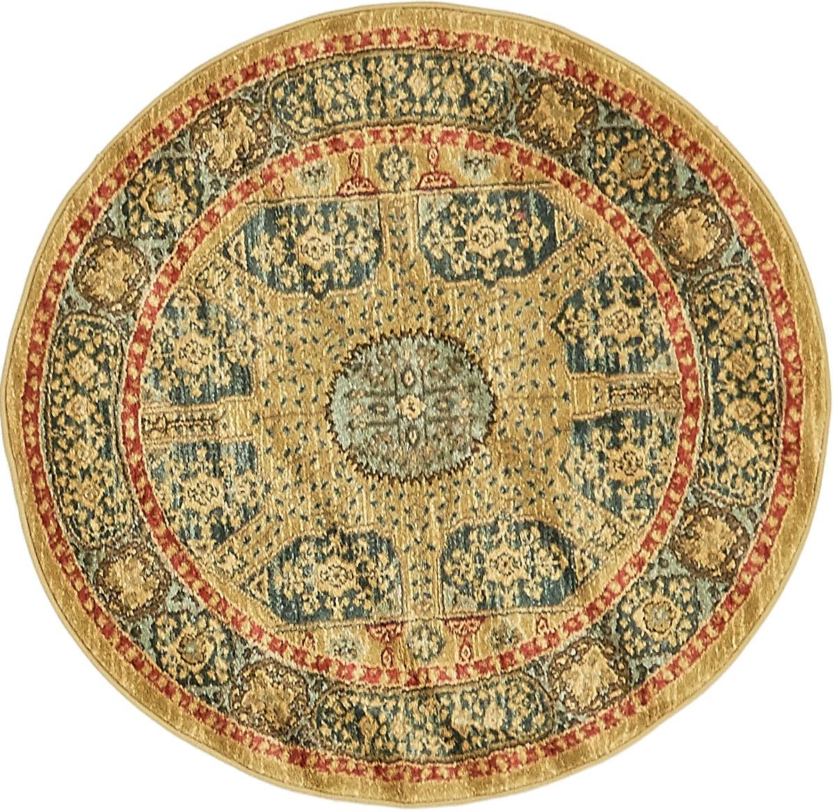 Ottoman Elegance Collection Area Rug -  Izmir Round Blue  lifestyle 19