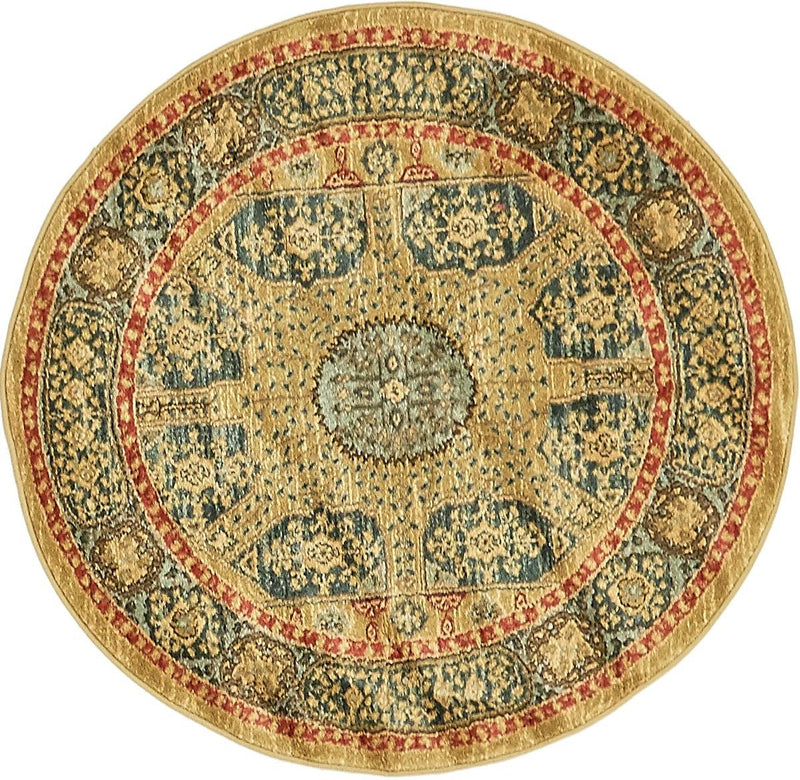 Ottoman Elegance Collection Area Rug -  Izmir Round Blue  lifestyle 19