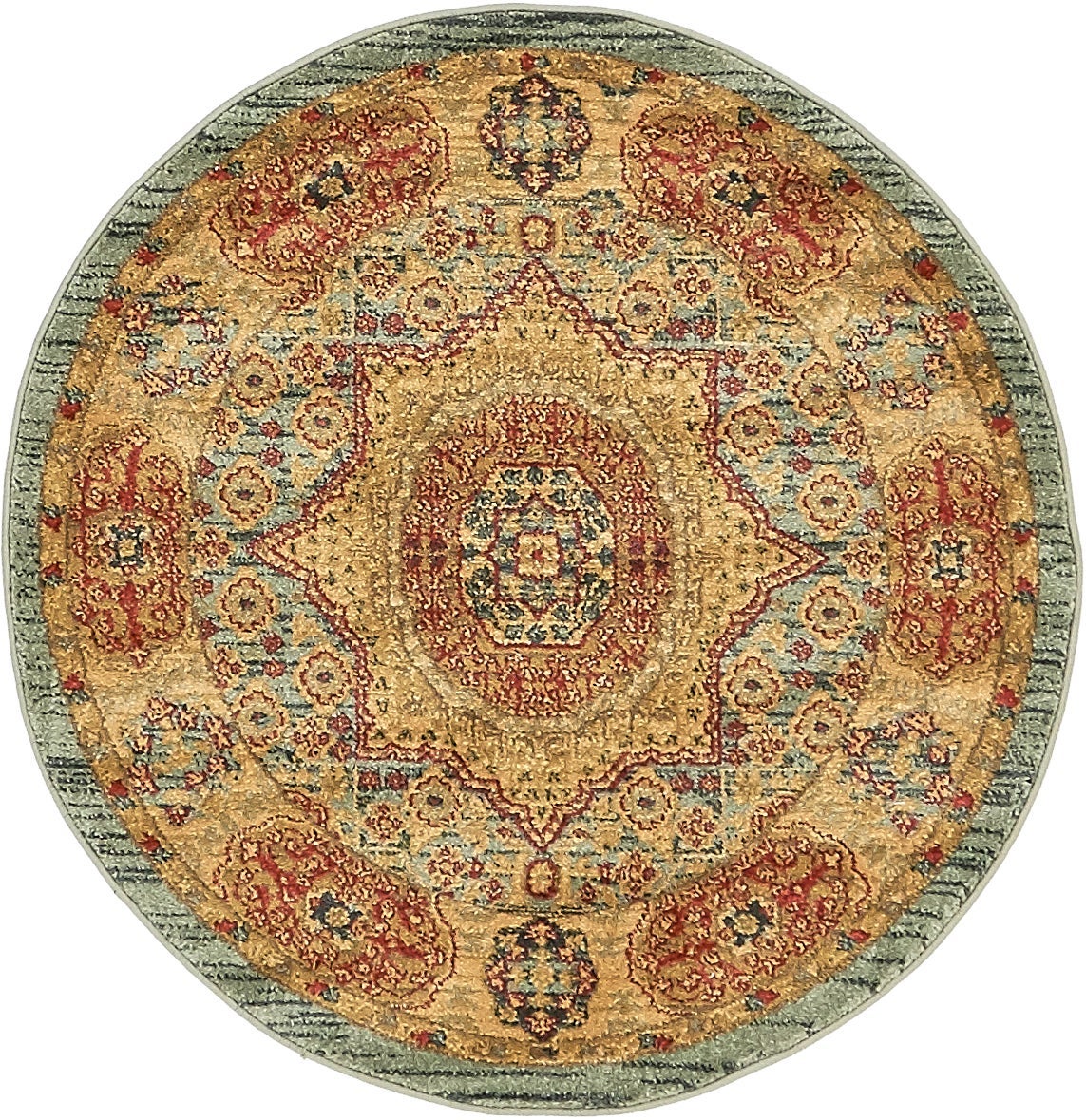 Ottoman Elegance Collection Area Rug -  Ephesus Round Light Blue  lifestyle 43